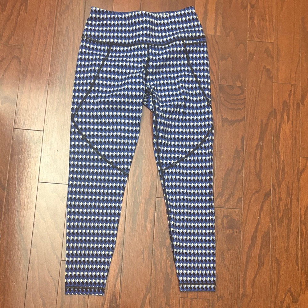 Sweaty Betty Blue & White Geo-Print women’s Leggings